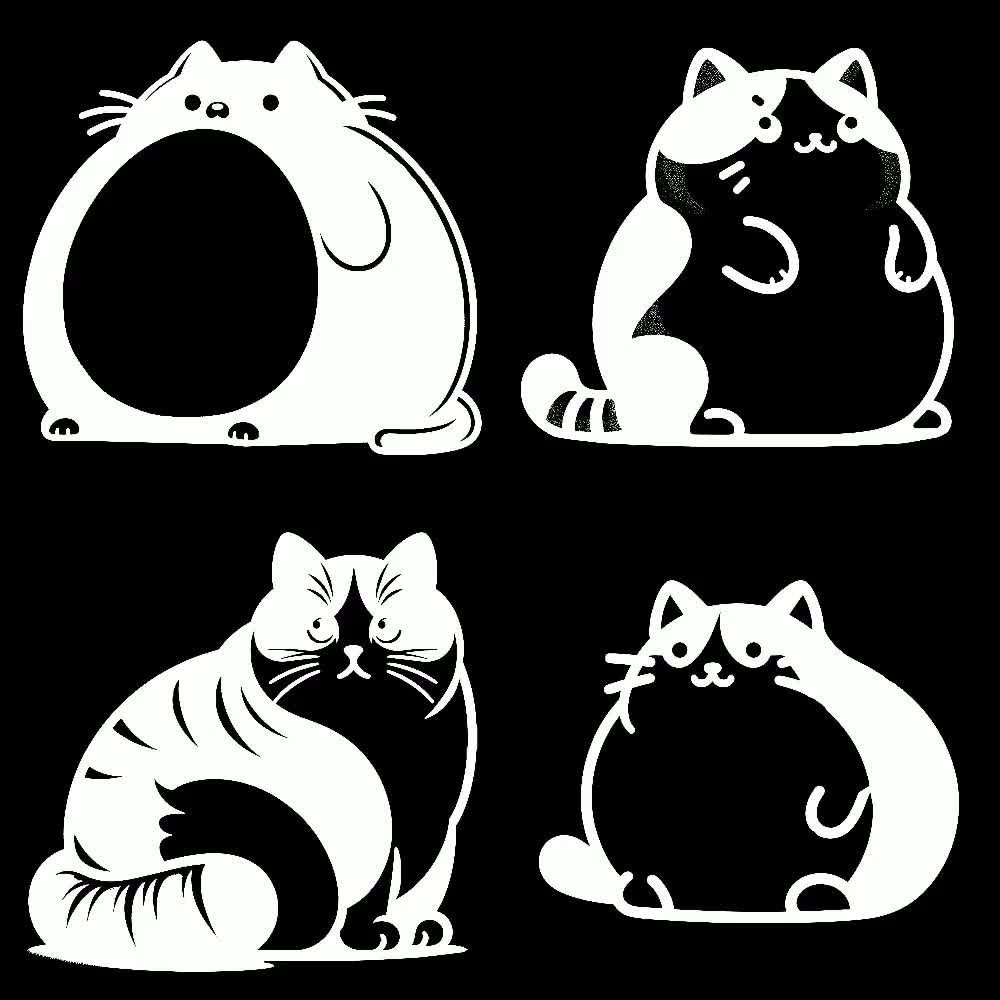 Fat Cat SVG Bundle: Cricut & Silhouette Vector Designs (digital